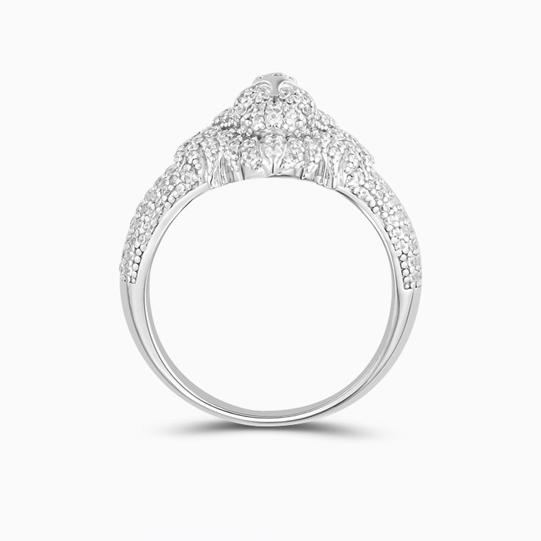 Shining Star Jewelry High Quality Sterling Silver Moissanite Hip Hop Tiger Ring