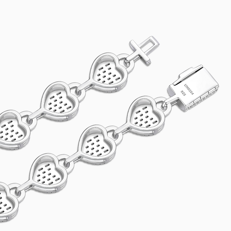 Shining Star Jewelry Hiphop Street Style Trendy Women Baguette CZ Heart Necklace Shining Star Jewelry Hiphop Street Style Trendy Women Baguette CZ Heart Necklace