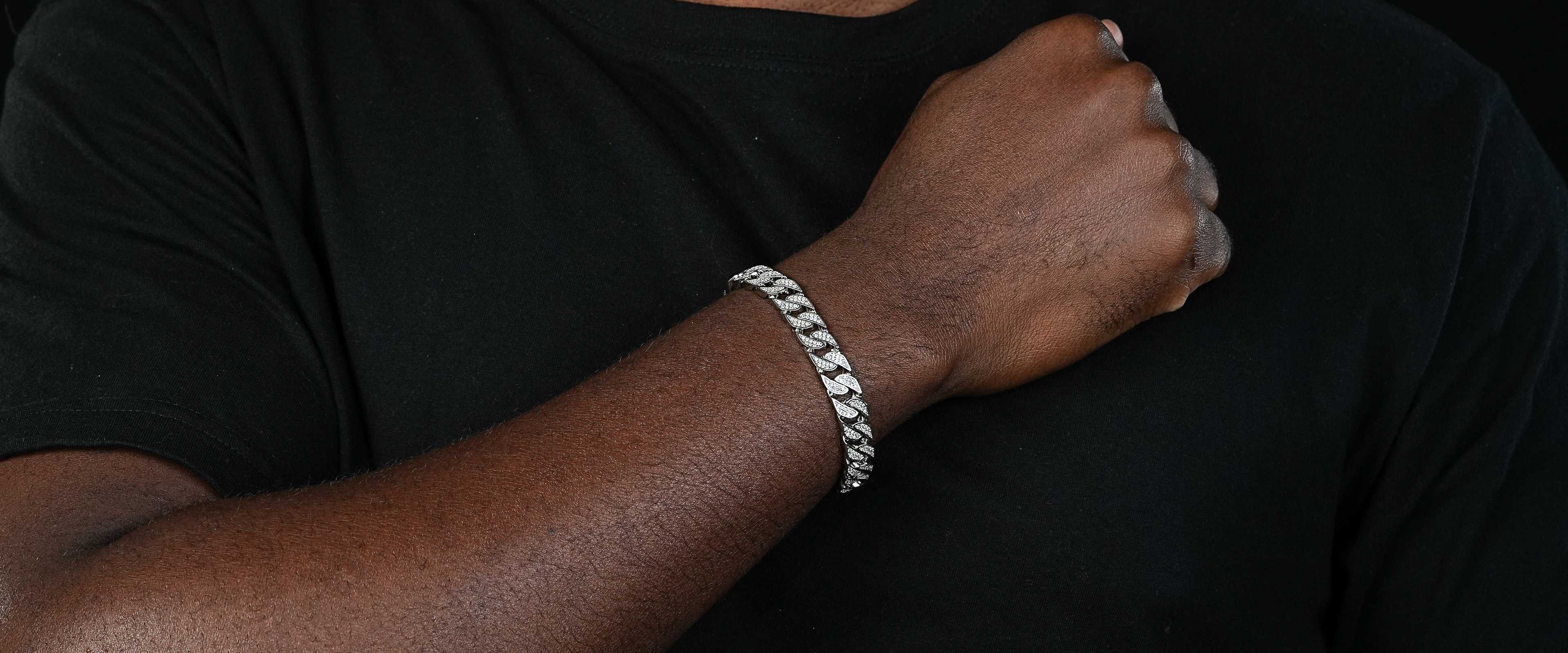 Shining Star Jewelry Custom Solid 925 Silver New Fashion Flat Cuban Bracelet