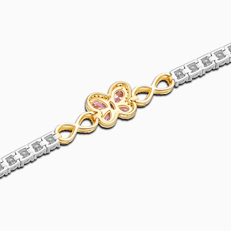 Shining Star Jewelry Colored Zircon Iced Out Two Tone Butterfly Tennis Bracelet Shining Star Jewelry Colored Zircon Iced Out Two Tone Butterfly Tennis Bracelet