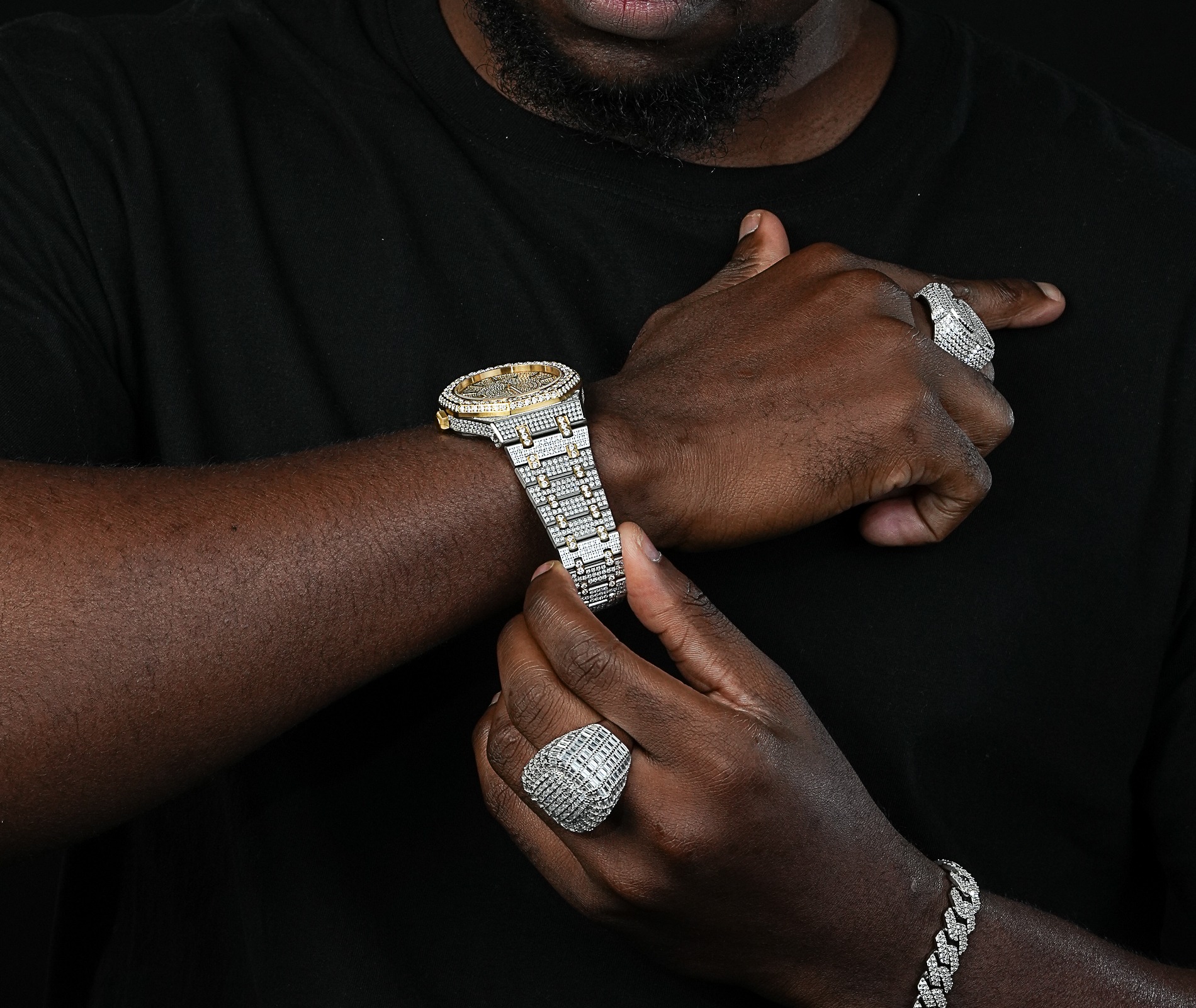 Shining Star Jewelry Men Watches High Quality Mechanical Design Diamond Watches