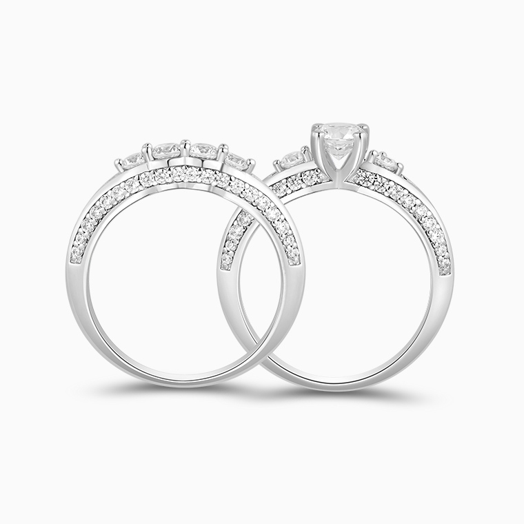 Shining Star Jewelry 925 Silver Moissanite Wedding Anniversary Gift Couple Rings Shining Star Jewelry 925 Silver Moissanite Wedding Anniversary Gift Couple Rings