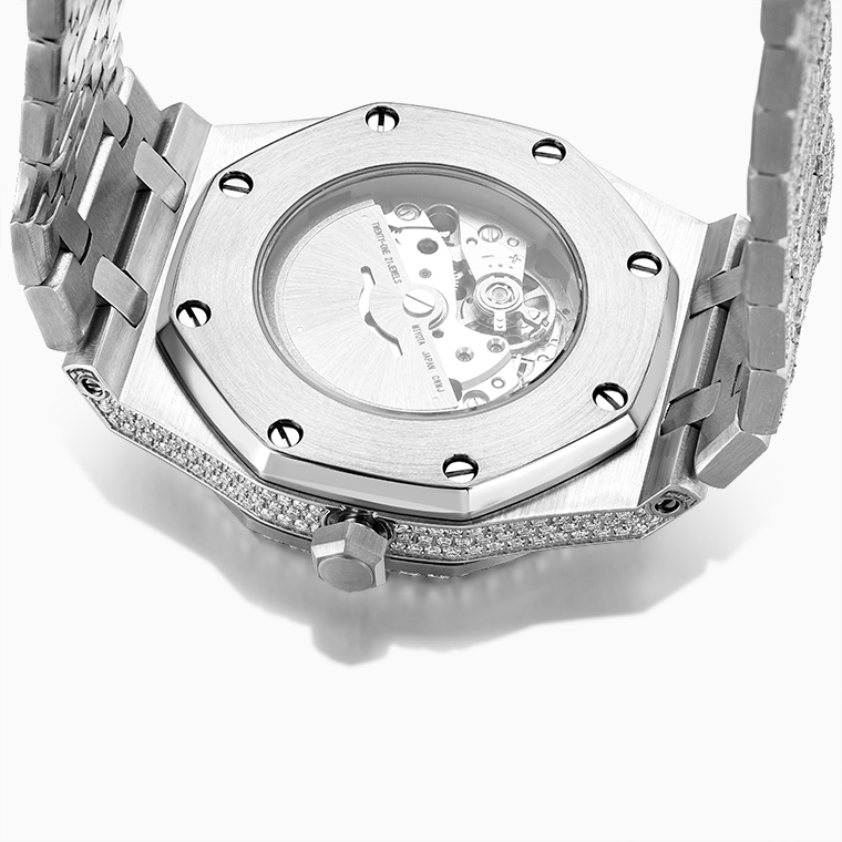 Shining Star Jewelry Custom Luxury Men Stainless Steel Moissanite Watch
