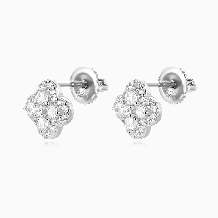 Shining Star Jewelry Men Iced Out Moissanite Flower Shape Cluster Earrings