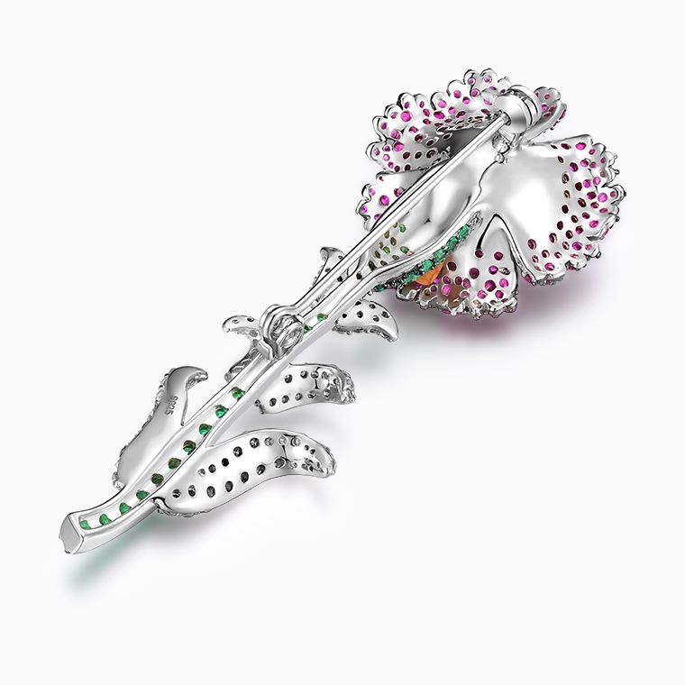 Shining Star Jewelry Elegant Style Colored Zircon 925 Silver Flower Brooch Women Shining Star Jewelry Elegant Style Colored Zircon 925 Silver Flower Brooch Women