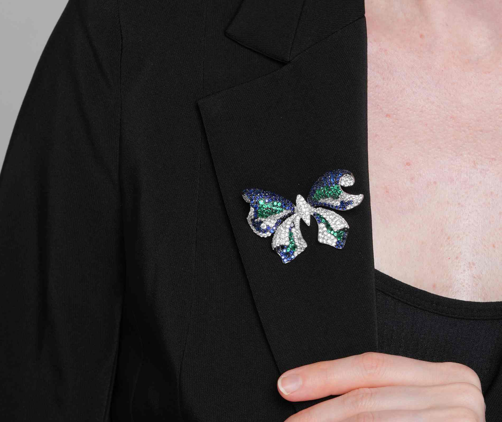 Shining Star Jewelry Women's 925 Sterling Silver Colored Zircon Butterfly Brooch Shining Star Jewelry Women's 925 Sterling Silver Colored Zircon Butterfly Brooch