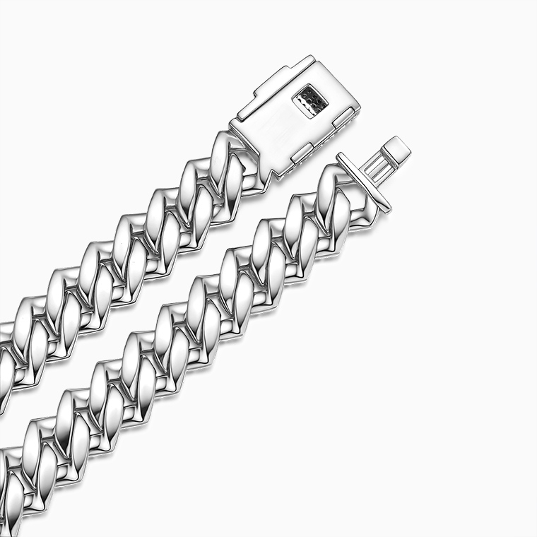 Shining Star Jewelry Silver 14mm Men VVS Moissanite Baguette Cuban Link Chain Shining Star Jewelry Silver 14mm Men VVS Moissanite Baguette Cuban Link Chain