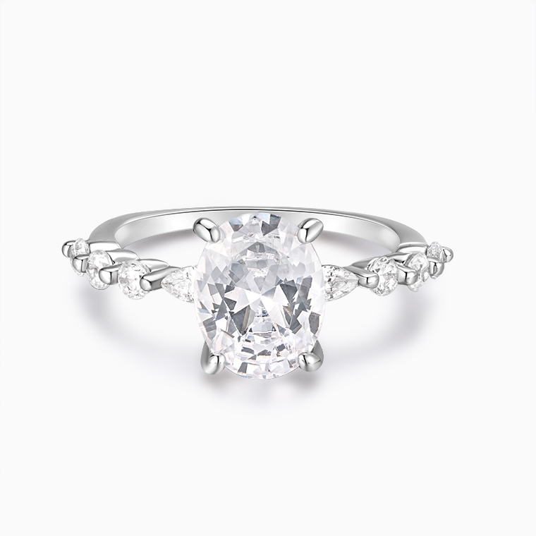 Shining Star Jewelry Luxury 2ct VVS Moissanite Oval Cut Women's Wedding Ring