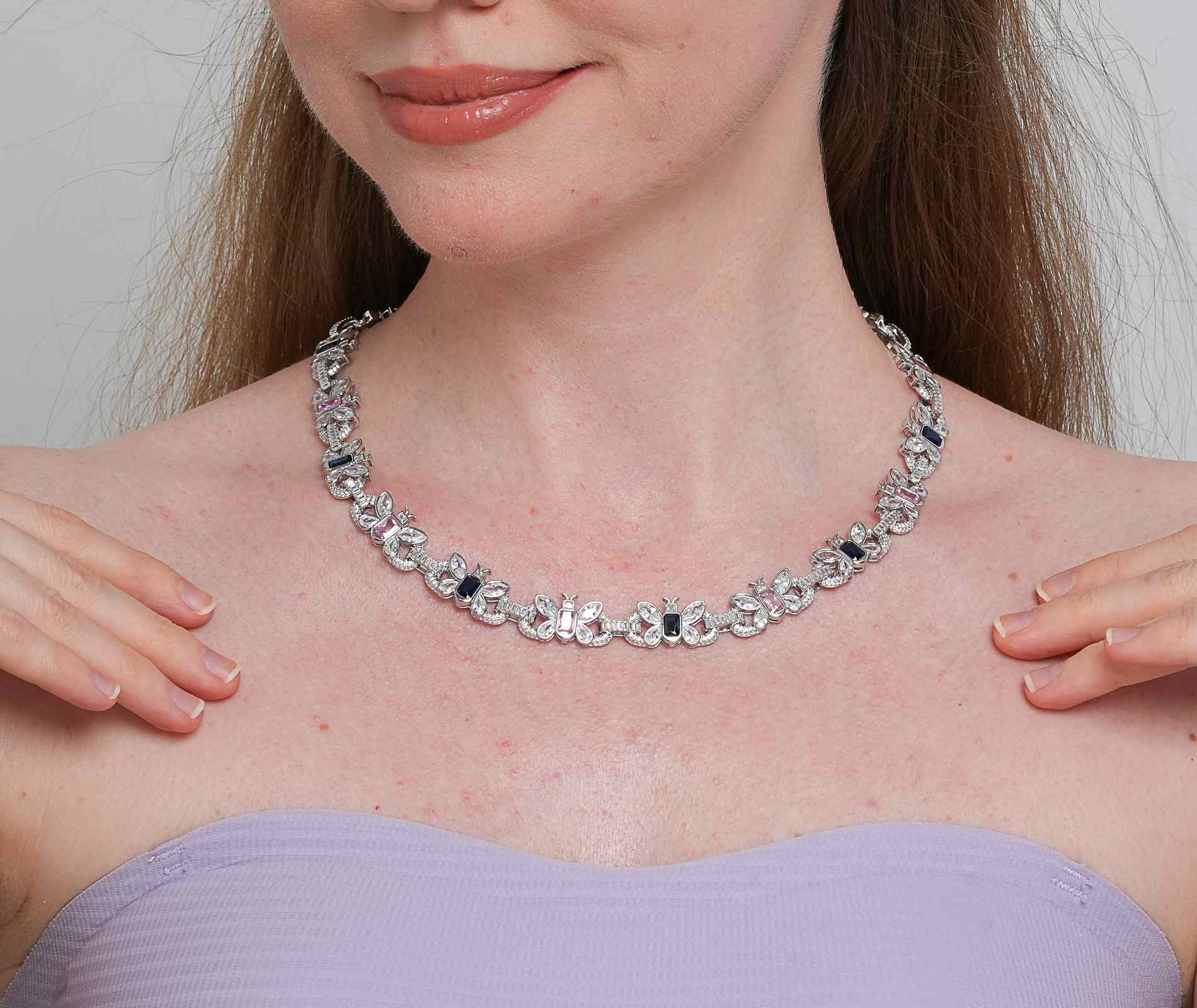 Shining Star Jewelry S925 Silver Color Moissanite Butterfly Cuban Bracelet Shining Star Jewelry S925 Silver Color Moissanite Butterfly Cuban Bracelet