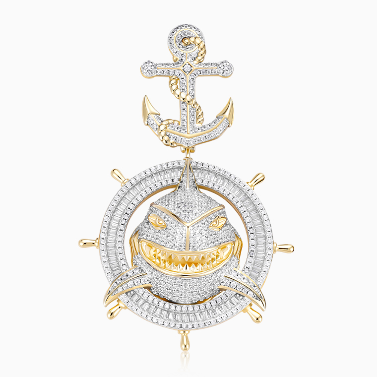 Shining Star Jewelry Silver Zircon Large Shark Pendant Hip Hop Men's Pendants Shining Star Jewelry Silver Zircon Large Shark Pendant Hip Hop Men's Pendants