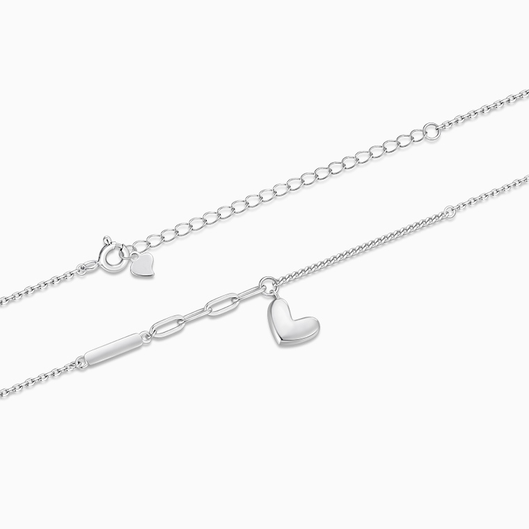 Shining Star Jewelry Adjustable 925 Sterling Silver Smooth Heart Fine Necklace Shining Star Jewelry Adjustable 925 Sterling Silver Smooth Heart Fine Necklace