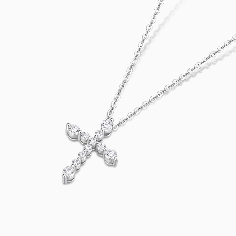Shining Star Jewelry Women's Adjustable Moissanite Cross Pendant Fine Necklace Shining Star Jewelry Women's Adjustable Moissanite Cross Pendant Fine Necklace