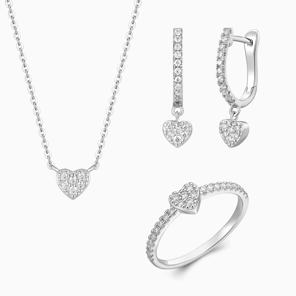 925 Sterling Silver & Moissanite Jewelry Sets
