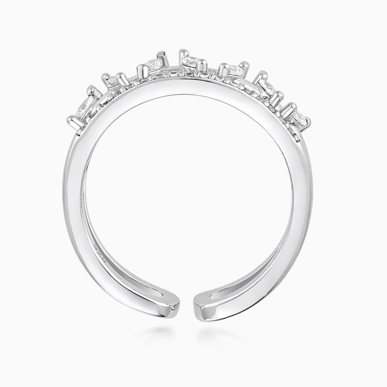 Shining Star Jewelry Women's 925 Sterling Silver Zircon Marquise Cut Open Ring Shining Star Jewelry Women's 925 Sterling Silver Zircon Marquise Cut Open Ring