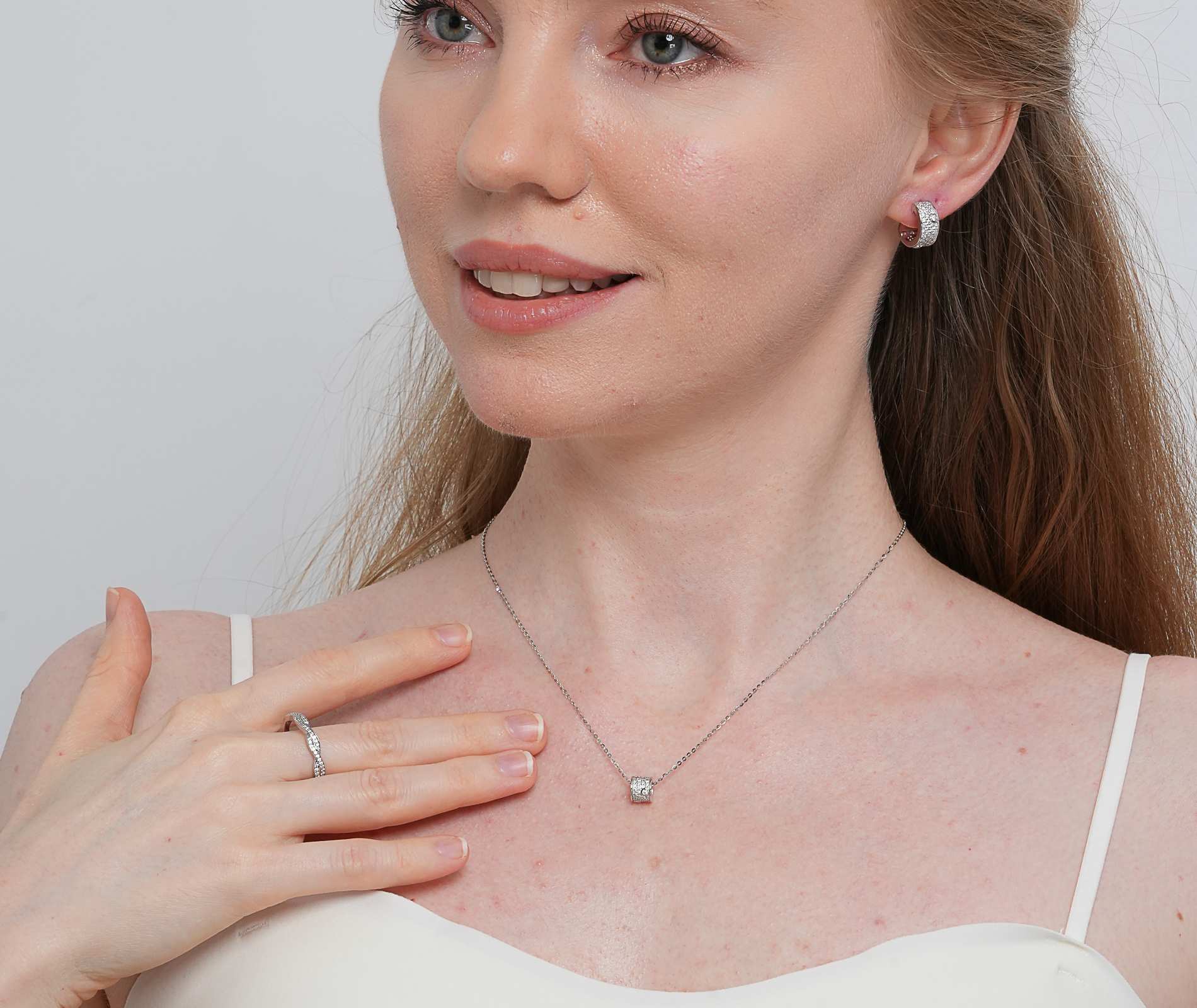 Shining Star Jewelry Trendy Women Zircon 925 Sterling Silver Fashion Jewelry Set Shining Star Jewelry Trendy Women Zircon 925 Sterling Silver Fashion Jewelry Set