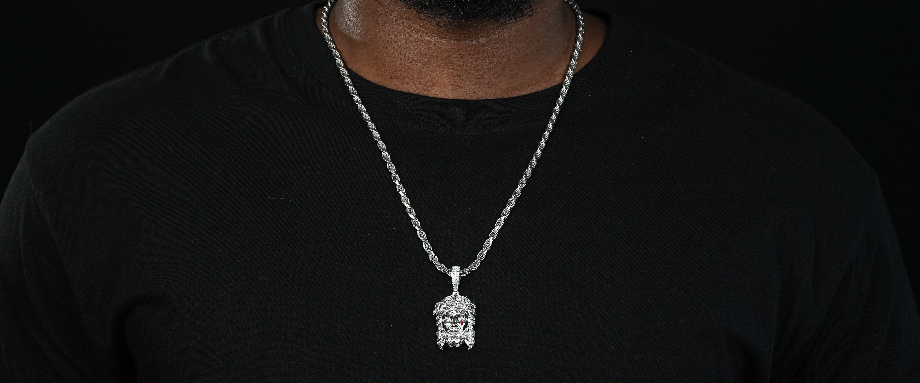 Shining Star Jewelry Trendy Charm Hip Hop 925 Silver Moissanite Jesus Pendant