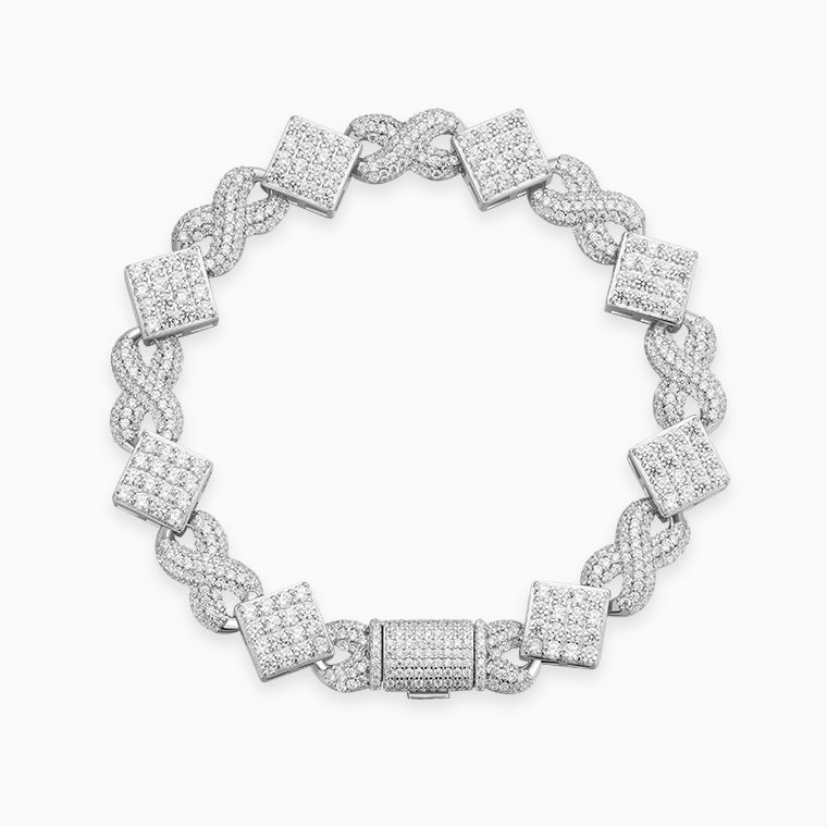 Cuban chain,925 sterling silver moissanite bracelet