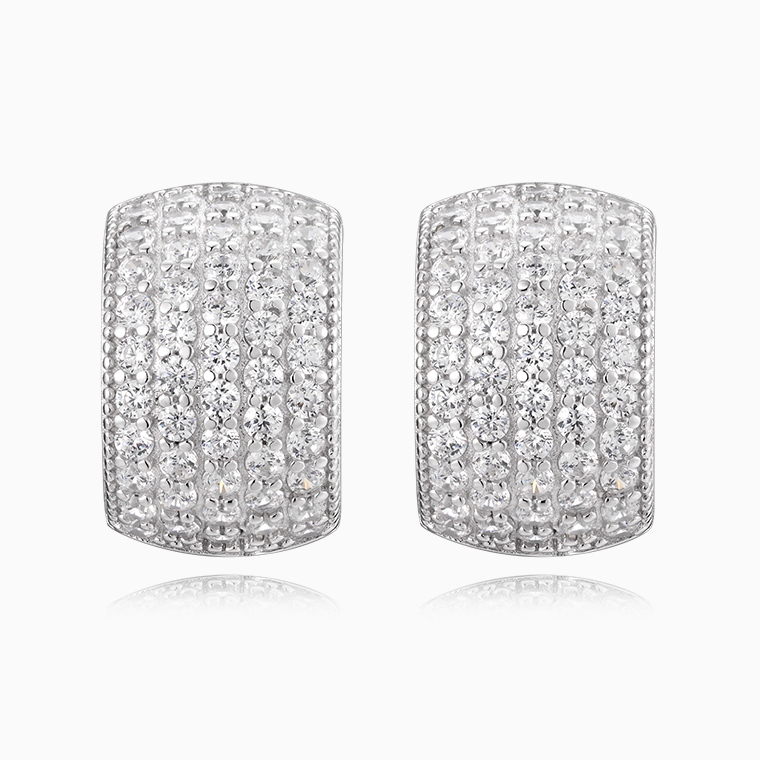 Shining Star Jewelry Charming Full Diamond Zircon Iced Out Women's Stud Earrings
