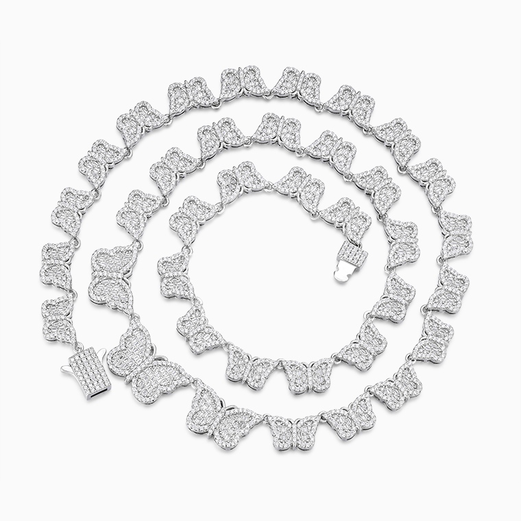 Shining Star Jewelry Bling Moissanite Butterfly Chain Necklace For Women Men