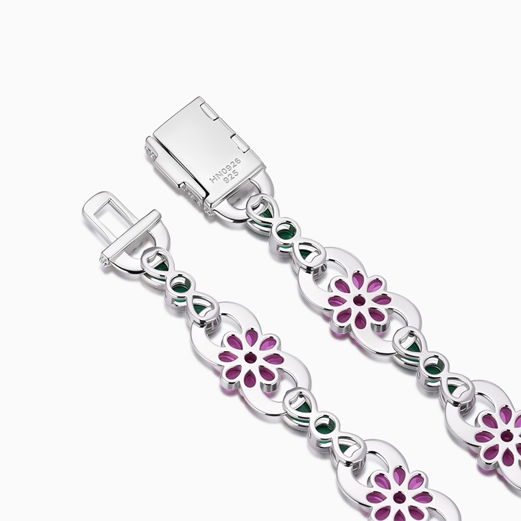 Shining Star Jewelry Hawaiian Holiday Colored Diamond Infinity Flower Necklace Shining Star Jewelry Hawaiian Holiday Colored Diamond Infinity Flower Necklace