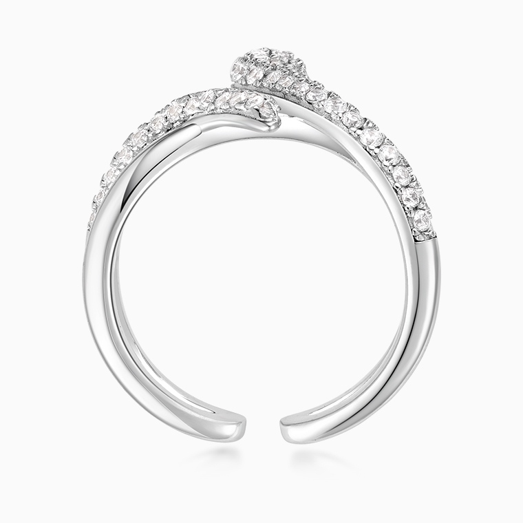 Shining Star Jewelry Adjustable Moissanite Three Dimensional Snake Open Ring Shining Star Jewelry Adjustable Moissanite Three Dimensional Snake Open Ring