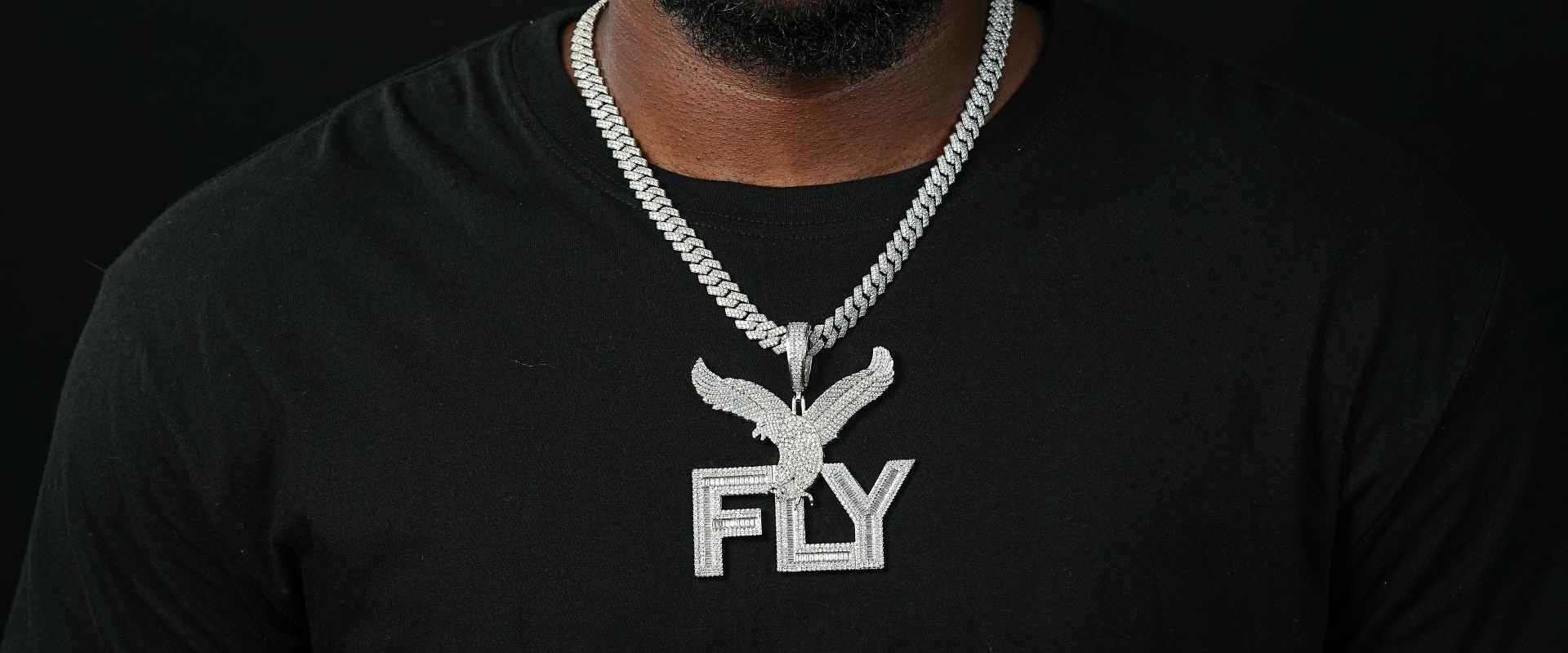 Shining Star Jewelry Custom Hip Hop Animal Eagle Baguette Diamond Letter Pendant