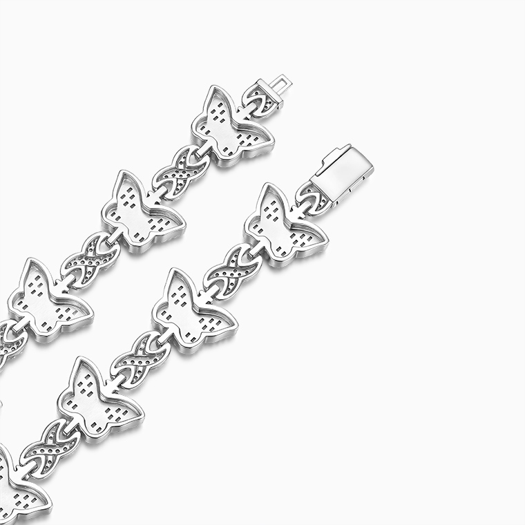 Shining Star Jewelry New Design Moissanite Infinity Link Chain Butterfly Necklace Shining Star Jewelry New Design Moissanite Infinity Link Chain Butterfly Necklace