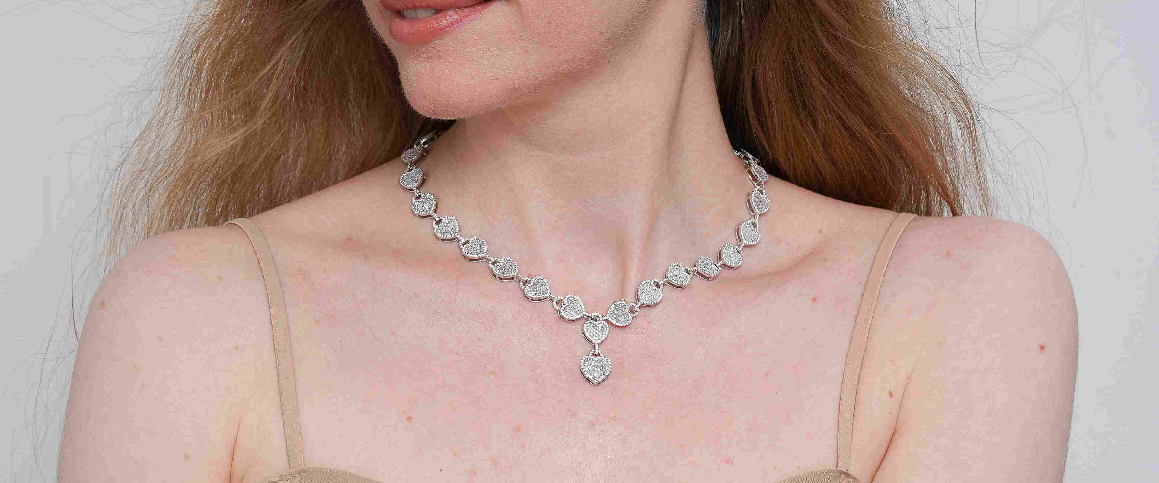 Shining Star Jewelry Hiphop Street Style Trendy Women Baguette CZ Heart Necklace Shining Star Jewelry Hiphop Street Style Trendy Women Baguette CZ Heart Necklace