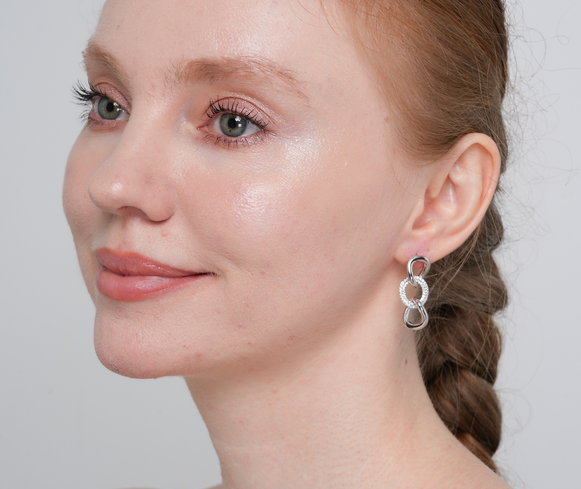 Shining Star Jewelry Simple Style Sterling Silver Zircon Women's Dangle Earrings