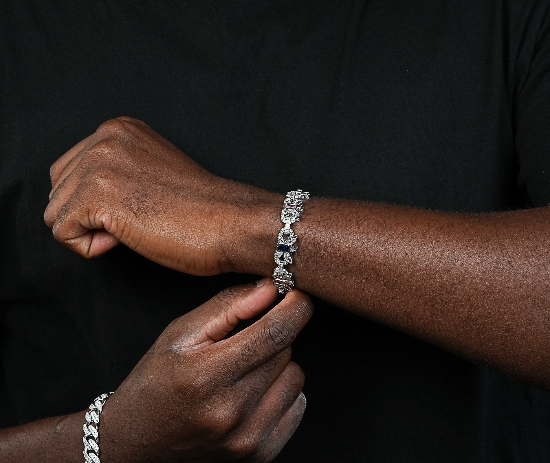 Shining Star Jewelry Hot Sale Platinum Butterfly Moissanite Hip Hop Bracelet
