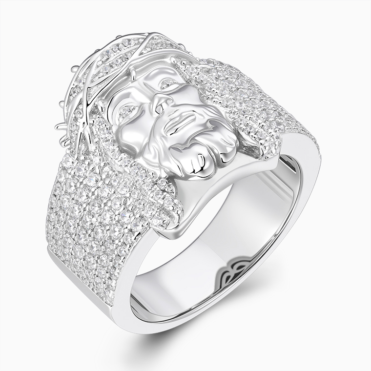925 Sterling Silver Men's Ring | Moissanite Inlaid