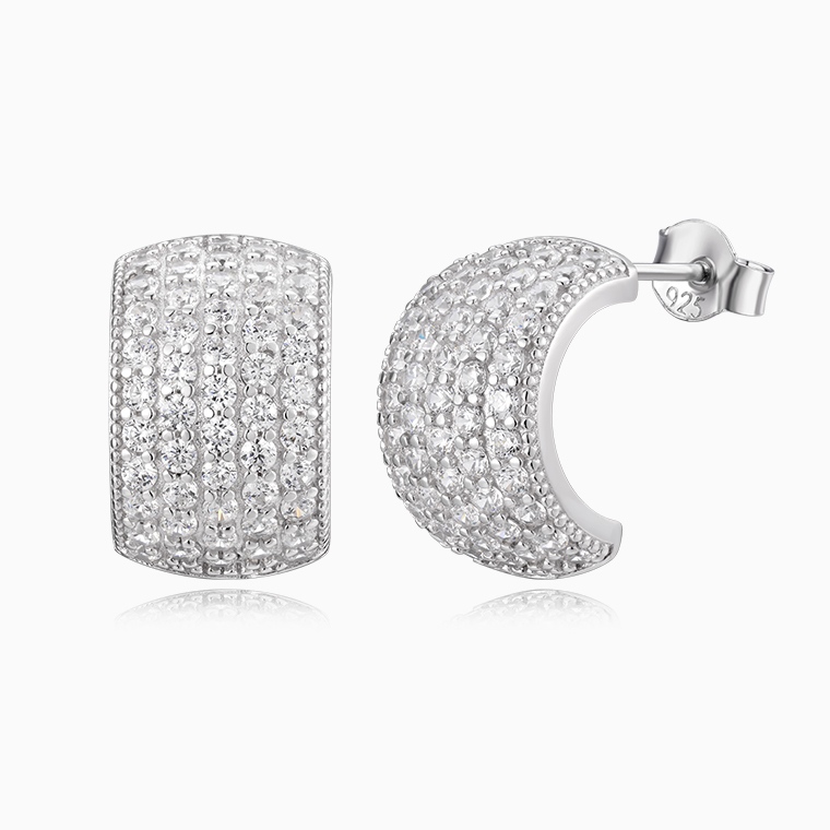 Shining Star Jewelry Charming Full Diamond Zircon Iced Out Women's Stud Earrings