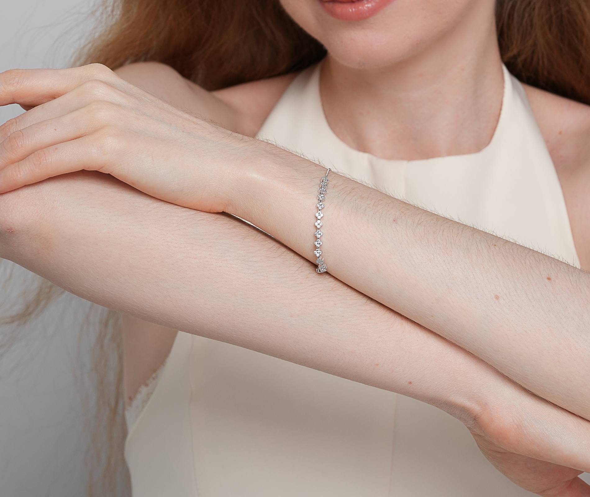 Shining Star Jewelry Adjustable Iced Out CZ Four Leaf Clover Fine Bracelet Women Shining Star Jewelry Adjustable Iced Out CZ Four Leaf Clover Fine Bracelet Women