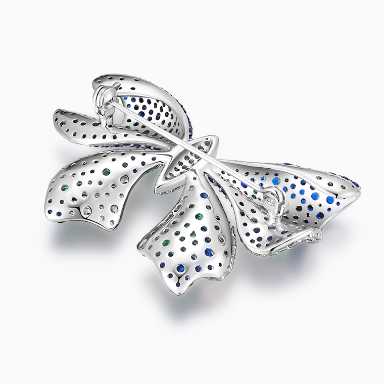 Shining Star Jewelry Women's 925 Sterling Silver Colored Zircon Butterfly Brooch Shining Star Jewelry Women's 925 Sterling Silver Colored Zircon Butterfly Brooch