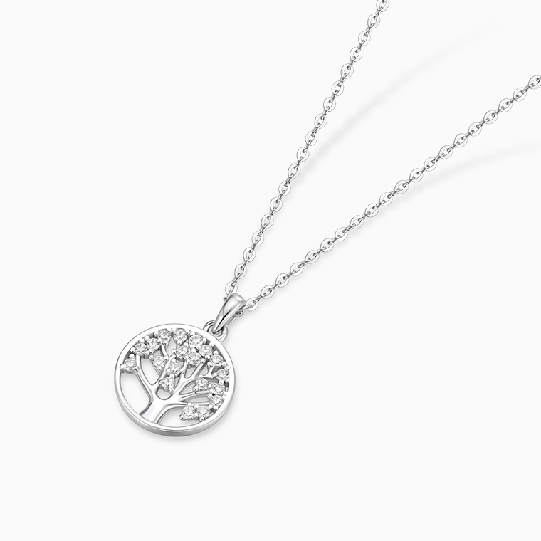 Shining Star Jewelry Women's Adjustable Moissanite Tree Pendant Fine Necklace Shining Star Jewelry Women's Adjustable Moissanite Tree Pendant Fine Necklace