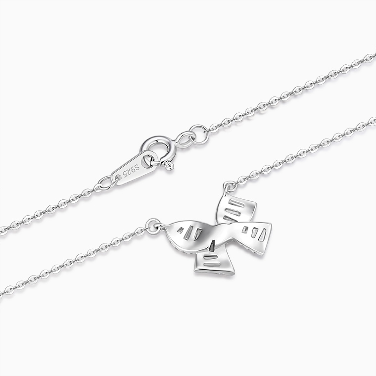 Shining Star Jewelry Adjustable Baguette Zircon Bow Pendant Fine Necklace Women Shining Star Jewelry Adjustable Baguette Zircon Bow Pendant Fine Necklace Women