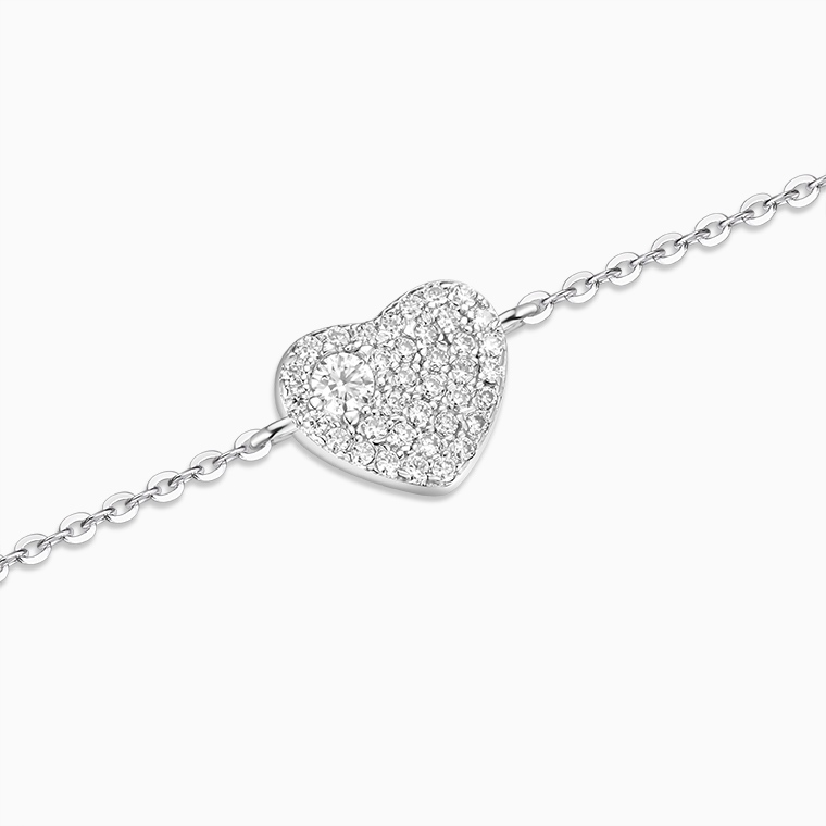 Shining Star Jewelry Adjustable Iced Out Solid Heart Shaped Fine Bracelet Women Shining Star Jewelry Adjustable Iced Out Solid Heart Shaped Fine Bracelet Women