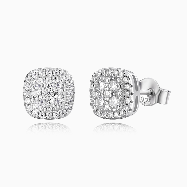 Shining Star Jewelry Women Halo Moissanite Silver Set For Wedding Party Jewelry Shining Star Jewelry Women Halo Moissanite Silver Set For Wedding Party Jewelry