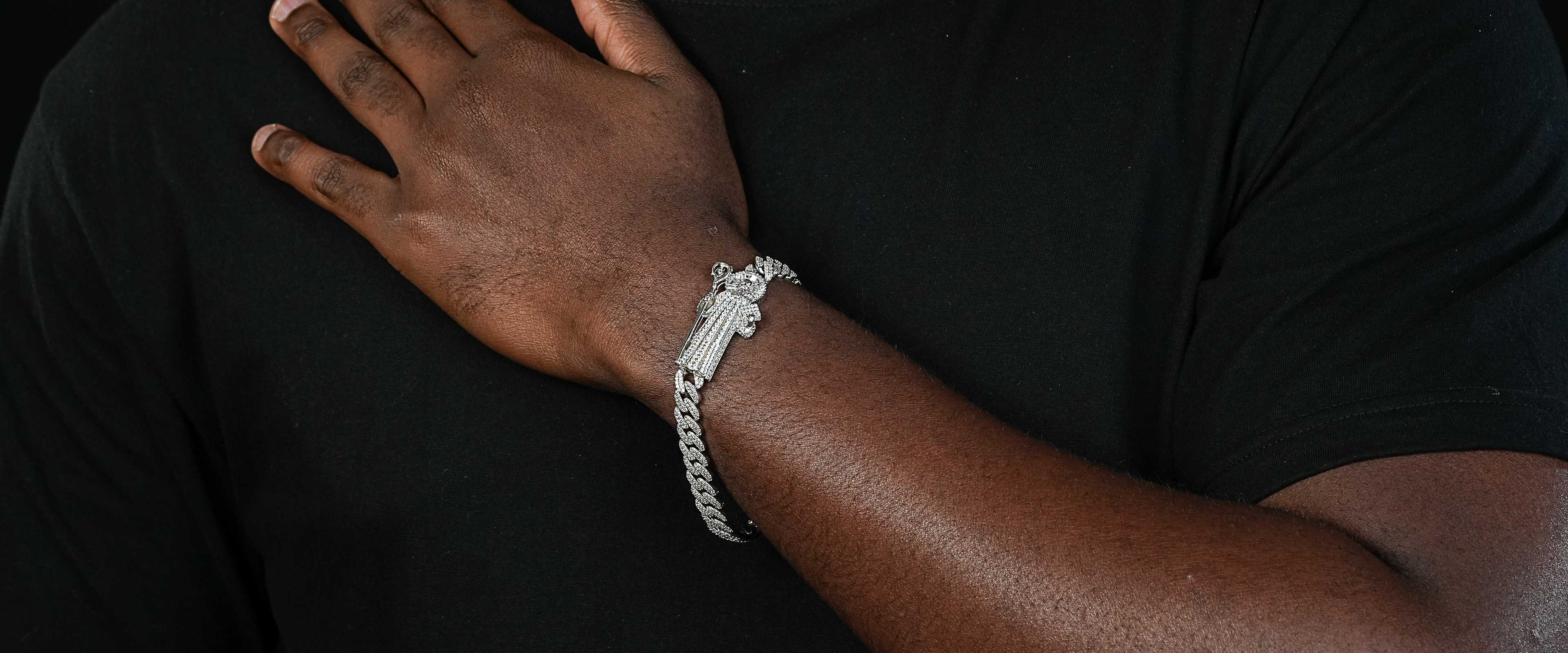 Shining Star Jewelry St Jude Charms CZ Iced Out San Judas Tadeo Cuban Bracelet