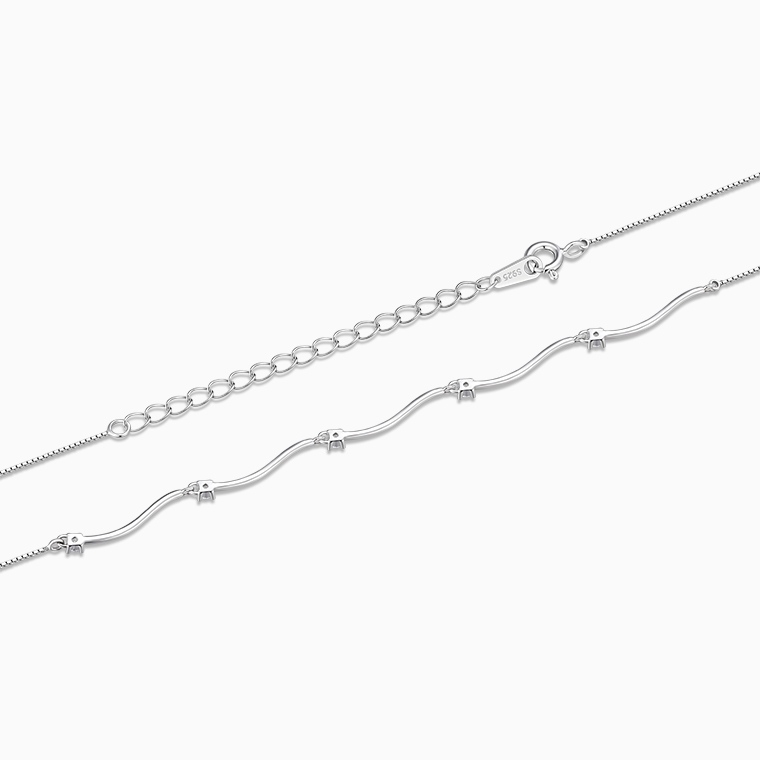 Shining Star Jewelry Women's Adjustable 925 Sterling Silver Zircon Fine Necklace Shining Star Jewelry Women's Adjustable 925 Sterling Silver Zircon Fine Necklace