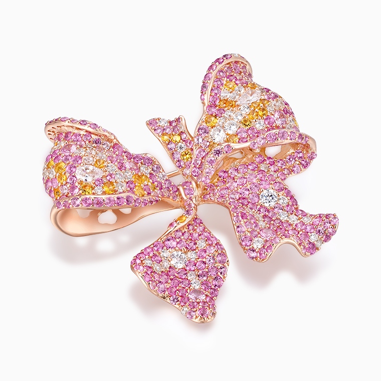 Shining Star Jewelry Charming 925 Silver Iced Out Colored Zircon Bow Brooch Shining Star Jewelry Charming 925 Silver Iced Out Colored Zircon Bow Brooch