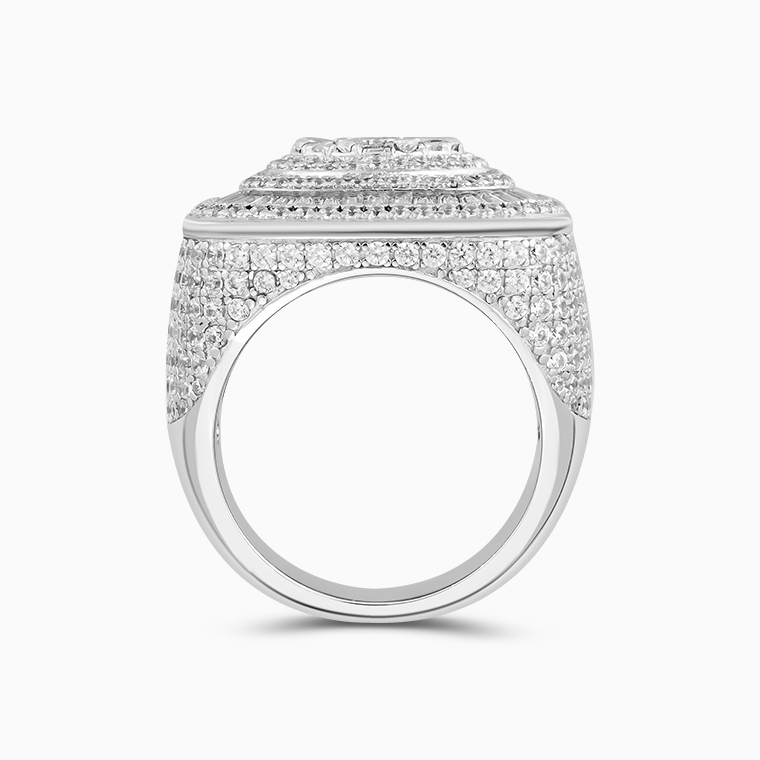 Shining Star Jewelry Chunky Luxury Various Shaped Diamonds Clustered Flower Ring