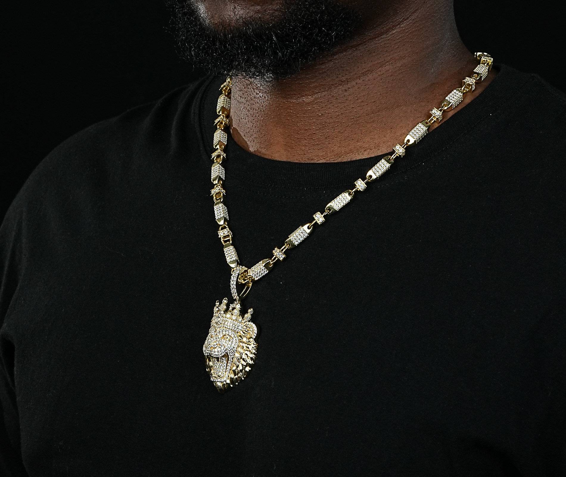 Shining Star Jewelry Hip Hop Jewelry Moissanite Diamond Lion King Pendant