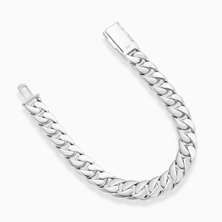 Shining Star Jewelry Custom Solid 925 Silver New Fashion Flat Cuban Bracelet