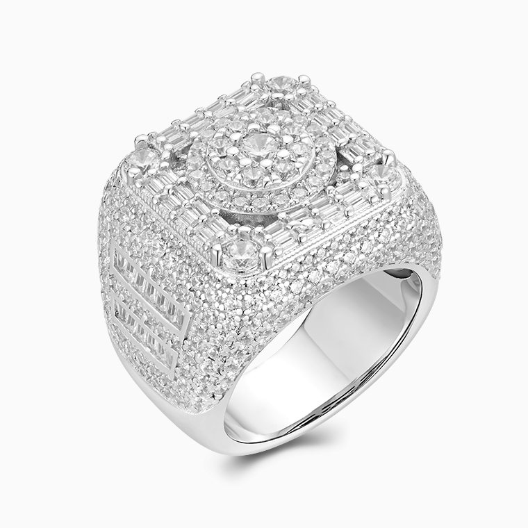 Shining Star Jewelry Pass Diamond Tester VVS Moissanite Men Hip Hop Cluster Ring