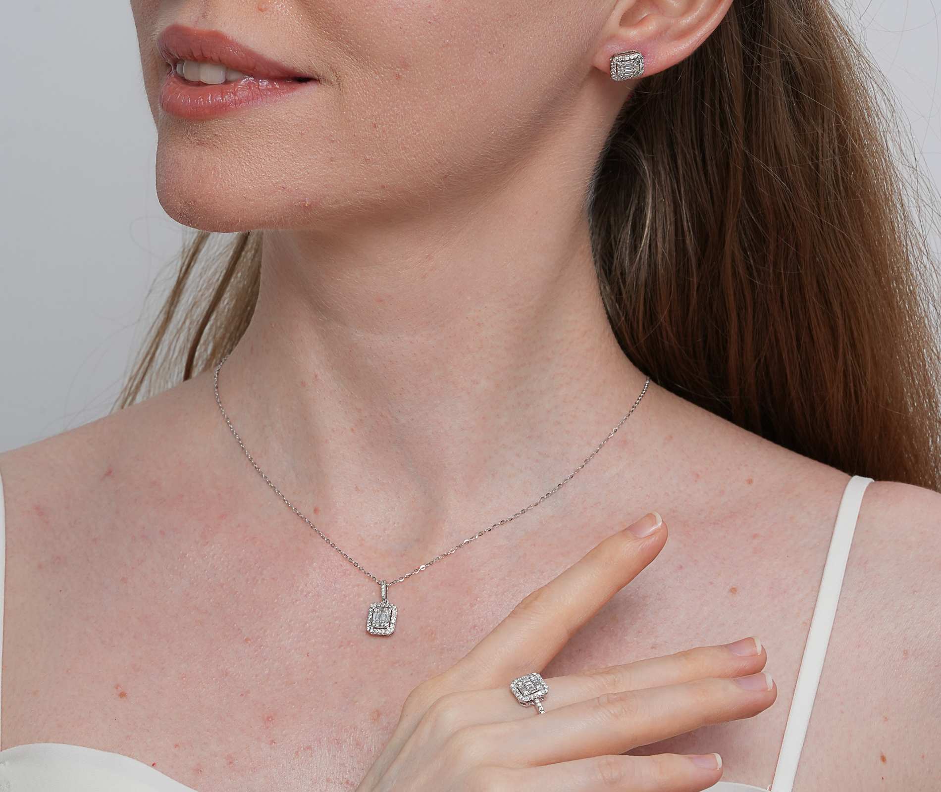 Shining Star Jewelry 925 Silver Zircon Elegant Wedding Jewelry Set For Women Shining Star Jewelry 925 Silver Zircon Elegant Wedding Jewelry Set For Women