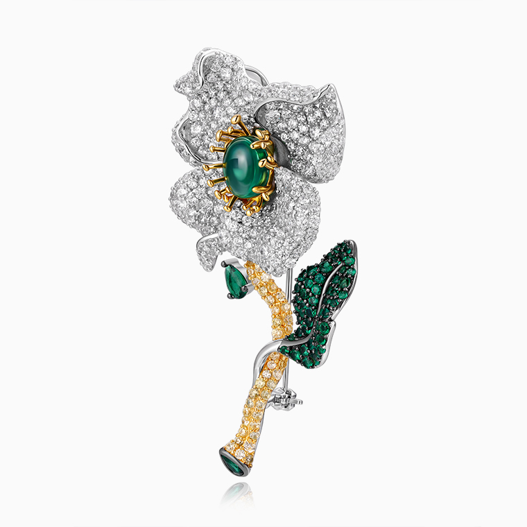 925 sterling silver women's brooch | Moissanite hip hop jewelry | Cvd hip hop jewelry