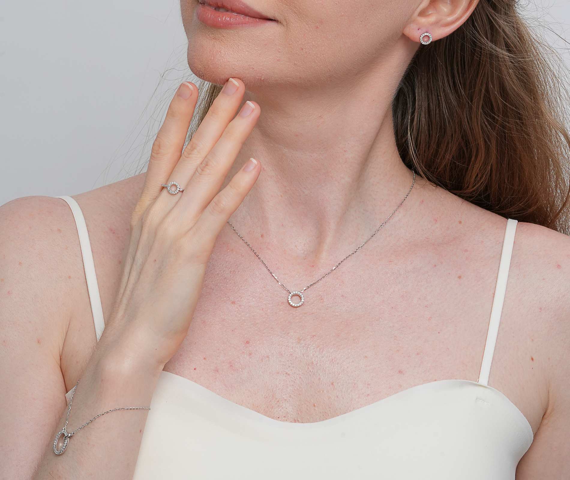 Shining Star Jewelry Silver Earrings & Pendant Bracelet Necklace Jewelry Set Shining Star Jewelry Silver Earrings & Pendant Bracelet Necklace Jewelry Set