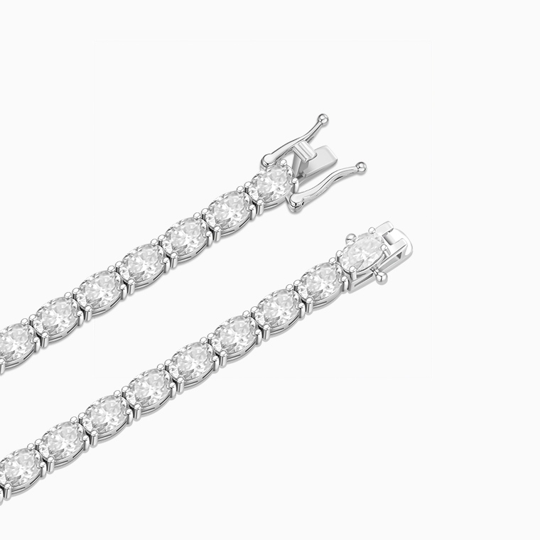 Shining Star Jewelry Women's Cubic Zirconia Oval Cut 925 Silver Tennis Bracelet Shining Star Jewelry Women's Cubic Zirconia Oval Cut 925 Silver Tennis Bracelet