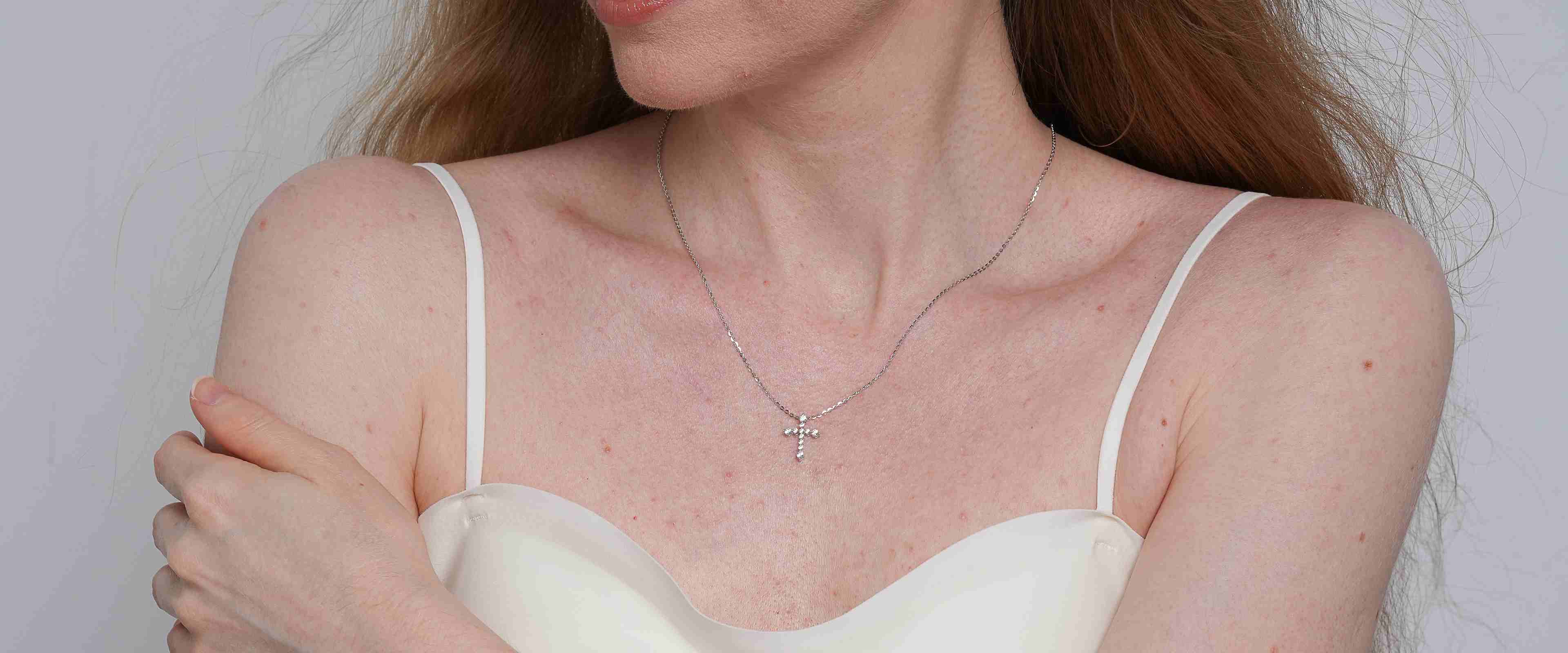 Shining Star Jewelry Women's Adjustable Moissanite Cross Pendant Fine Necklace Shining Star Jewelry Women's Adjustable Moissanite Cross Pendant Fine Necklace